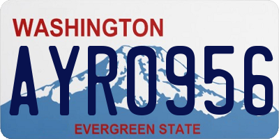 WA license plate AYR0956