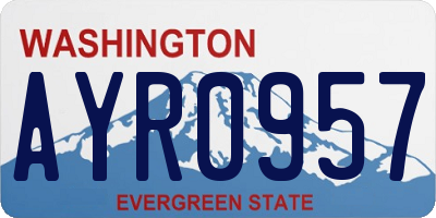 WA license plate AYR0957
