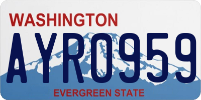 WA license plate AYR0959