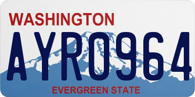 WA license plate AYR0964
