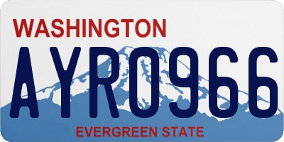 WA license plate AYR0966
