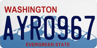 WA license plate AYR0967