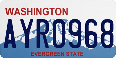 WA license plate AYR0968