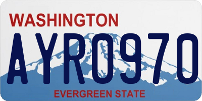 WA license plate AYR0970