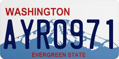 WA license plate AYR0971