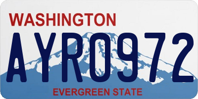 WA license plate AYR0972