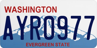 WA license plate AYR0977