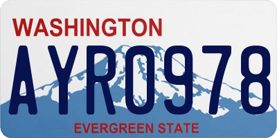 WA license plate AYR0978