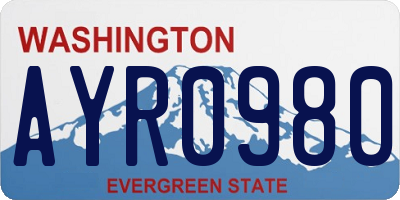 WA license plate AYR0980