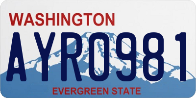 WA license plate AYR0981