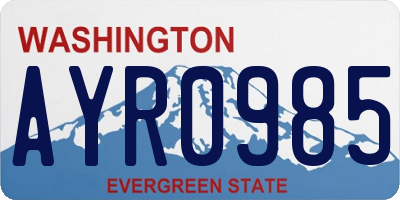 WA license plate AYR0985