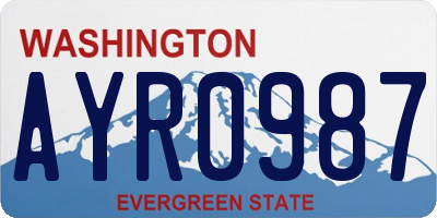 WA license plate AYR0987