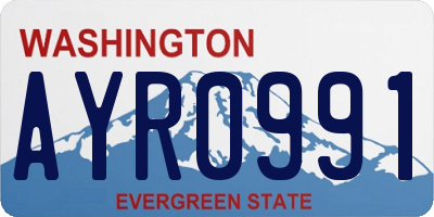WA license plate AYR0991