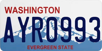 WA license plate AYR0993