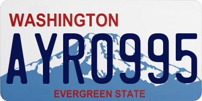 WA license plate AYR0995