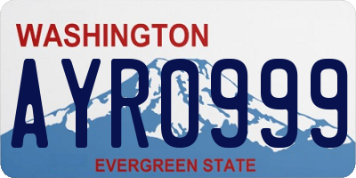 WA license plate AYR0999