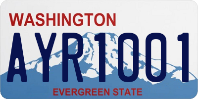 WA license plate AYR1001