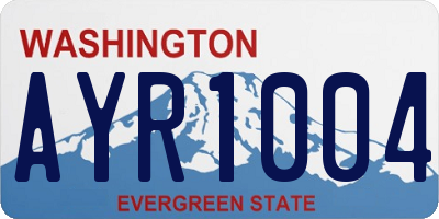 WA license plate AYR1004