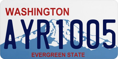 WA license plate AYR1005
