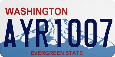 WA license plate AYR1007