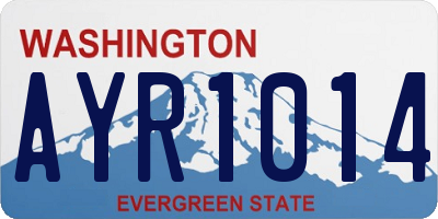 WA license plate AYR1014