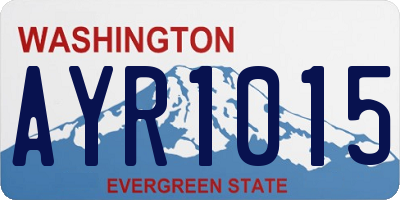 WA license plate AYR1015