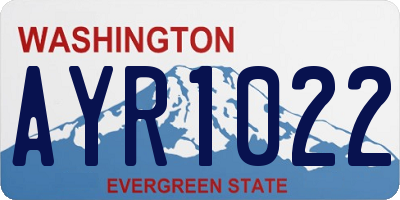 WA license plate AYR1022