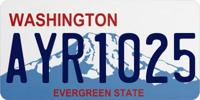 WA license plate AYR1025
