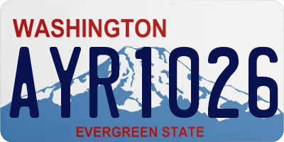 WA license plate AYR1026