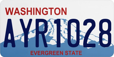 WA license plate AYR1028