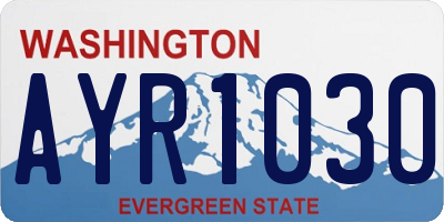 WA license plate AYR1030