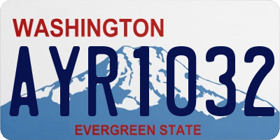WA license plate AYR1032