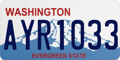 WA license plate AYR1033