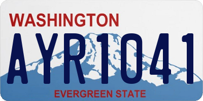 WA license plate AYR1041