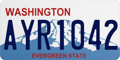 WA license plate AYR1042