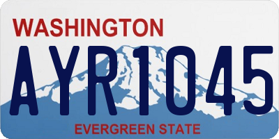 WA license plate AYR1045