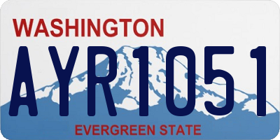 WA license plate AYR1051