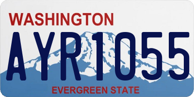 WA license plate AYR1055