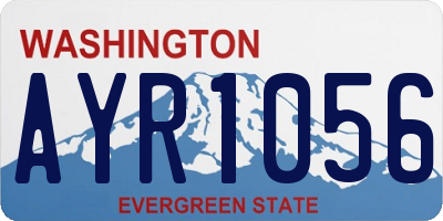 WA license plate AYR1056