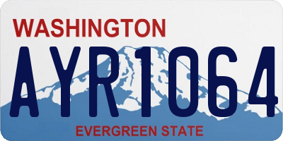 WA license plate AYR1064
