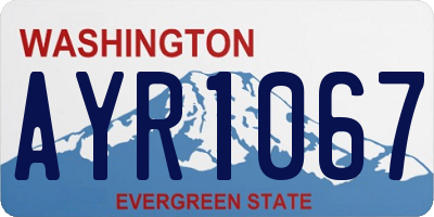 WA license plate AYR1067