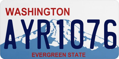WA license plate AYR1076