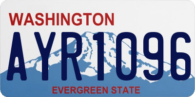 WA license plate AYR1096