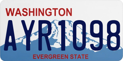 WA license plate AYR1098