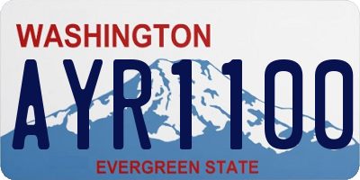 WA license plate AYR1100