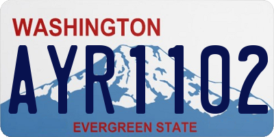WA license plate AYR1102