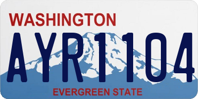 WA license plate AYR1104
