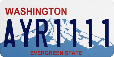 WA license plate AYR1111