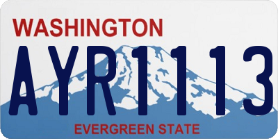 WA license plate AYR1113