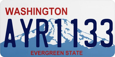 WA license plate AYR1133